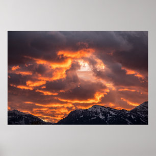 Fiery Sky Sunsets Poster