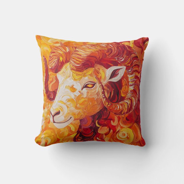 Fiery Solar Capricorn Spirit Cushion (Front)
