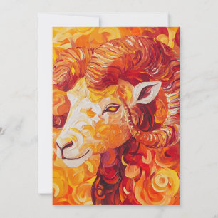 Fiery Solar Capricorn Spirit Holiday Card