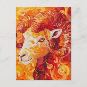 Fiery Solar Capricorn Spirit Holiday Postcard