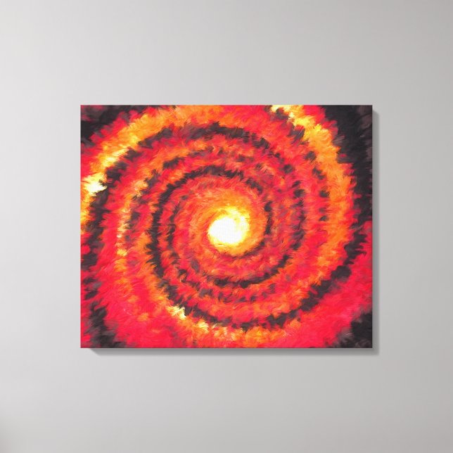 FIERY SPIRAL SUN ABSTRACT ART CANVAS PRINT (Front)