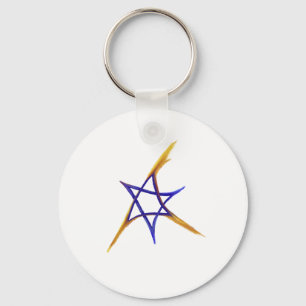 Fiery Star of David Keychain
