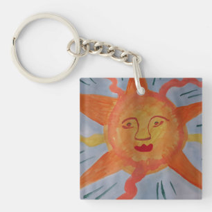 Fiery Sun Acrylic Key Ring