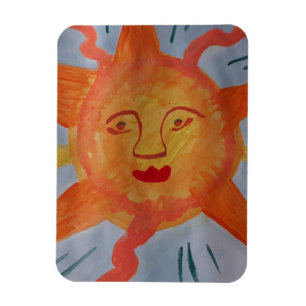 Fiery Sun Flexible Photo Magnet