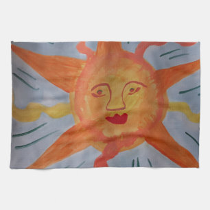 Fiery Sun Tea Towel