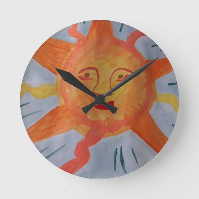 Fiery Sun Wall Clock (Front)