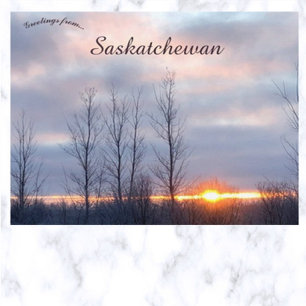 Fiery Sunset in Archydal Saskatchewan Canada Postcard