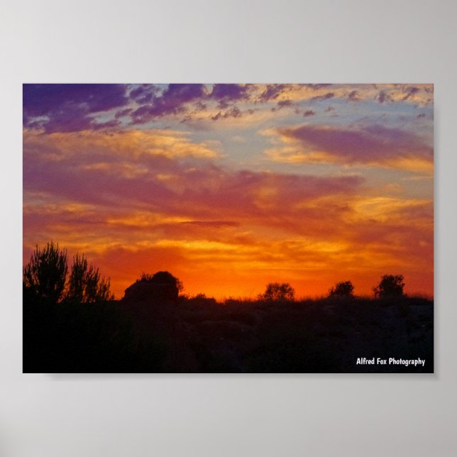 Fiery Sunset Landscape Poster (Front)