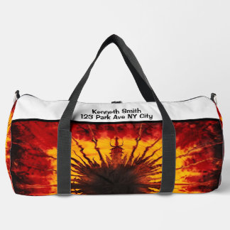 Fiery Tie Dye Sport Gear Monogram Personalised Duffle Bag