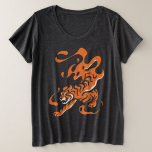 Fiery Tiger: Asian Bold Design Plus Size T-Shirt