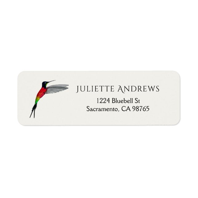 Fiery Topaz Hummingbird Return Address Label (Front)