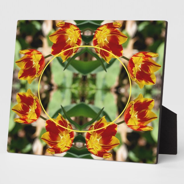 Fiery Tulip Flowers Create Your Own Photo Plaque (Side)