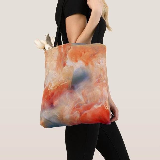 Fiery Veins of Liquid Marble Tote Bag (Close Up)