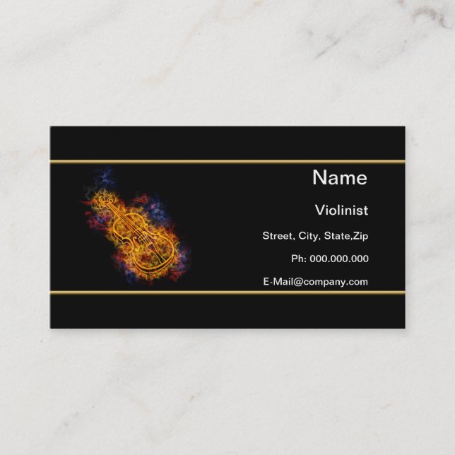 Fiery Violin Business Card (Front)