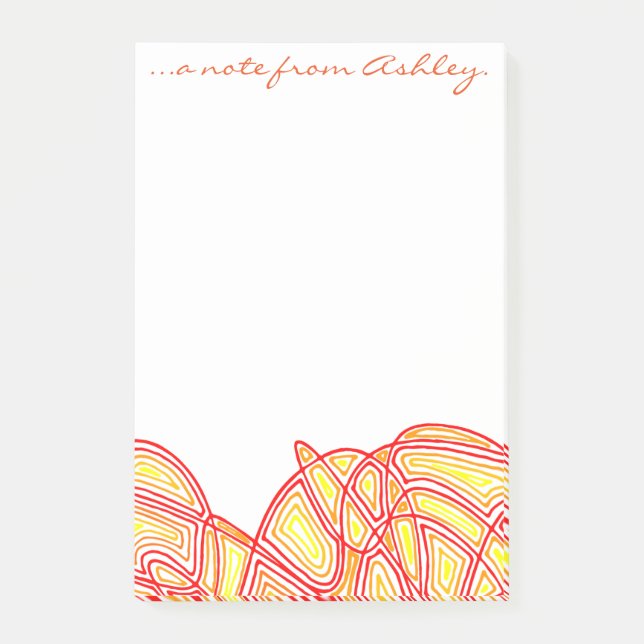 Fiery Waves Post-it Notes (Front)