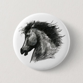 Fiery Wild Horse 6 Cm Round Badge