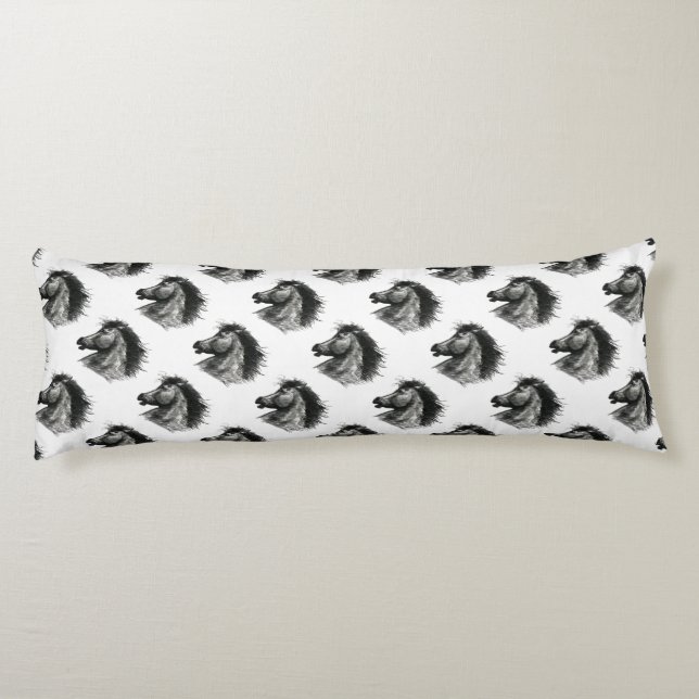Fiery Wild Horse Body Cushion (Back)