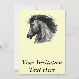 Fiery Wild Horse Invitation