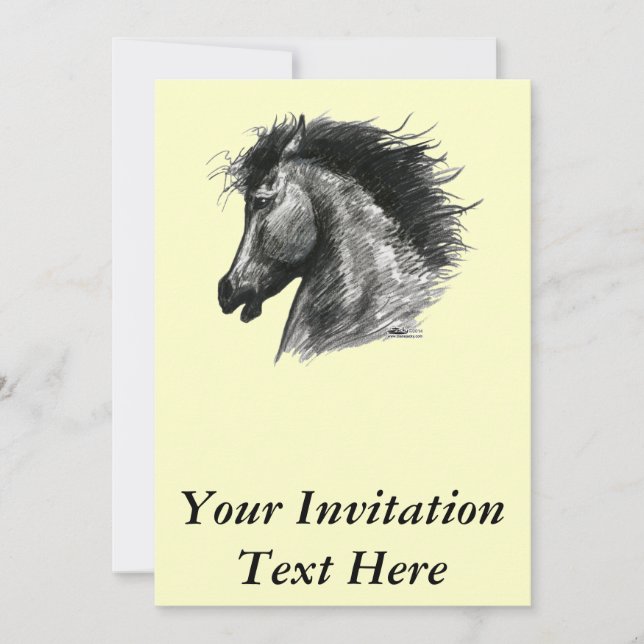 Fiery Wild Horse Invitation (Front)