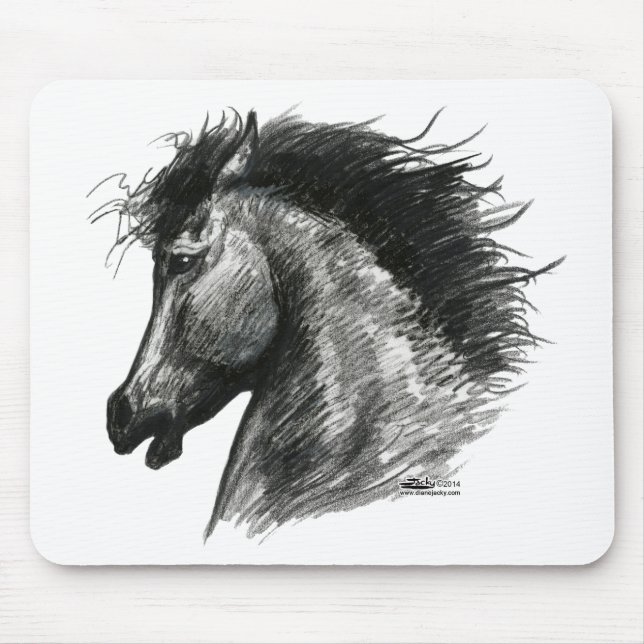 Fiery Wild Horse Mouse Pad (Front)