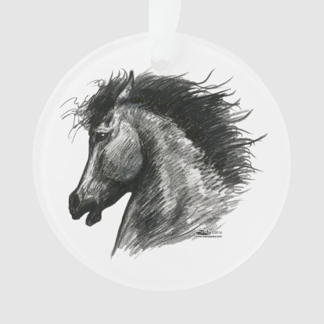 Fiery Wild Horse Ornament (Front)