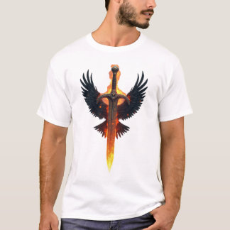 Fiery Winged Sword Emblem T-Shirt
