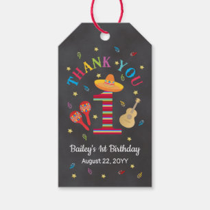 Fiesta 1st Birthday Chalkboard Gift Tags