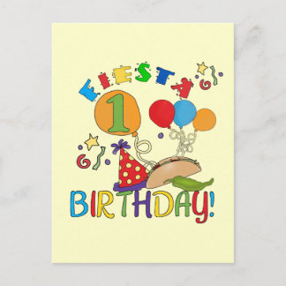Fiesta 1st Birthday Tshirts and Gifts Postcard