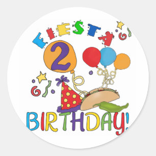 Fiesta 2nd Birthday T shirts and Gifts Classic Round Sticker