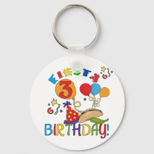 Fiesta 3rd Birthday T-shirts and Gifts Key Ring