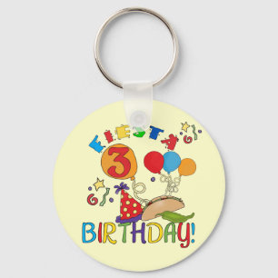 Fiesta 3rd Birthday T-shirts and Gifts Key Ring
