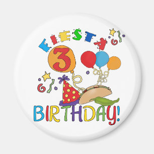 Fiesta 3rd Birthday T-shirts and Gifts Magnet