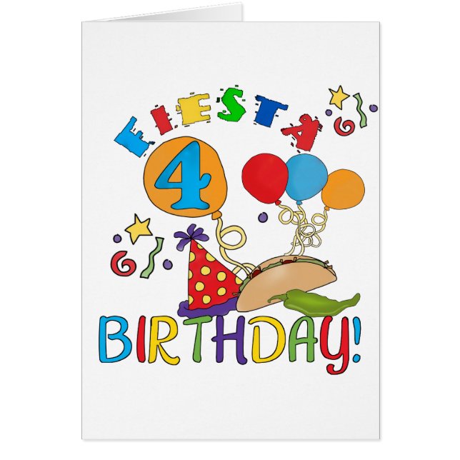 Fiesta 4th Birthday T-shirts and Gifts (Front)