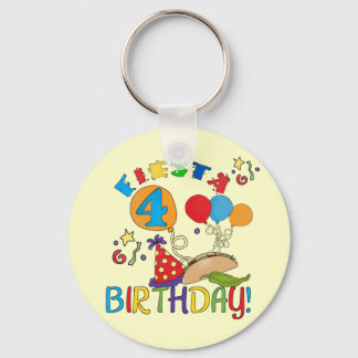 Fiesta 4th Birthday T-shirts and Gifts Key Ring