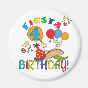 Fiesta 4th Birthday T-shirts and Gifts Magnet