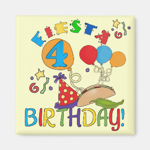 Fiesta 4th Birthday T-shirts and Gifts Magnet