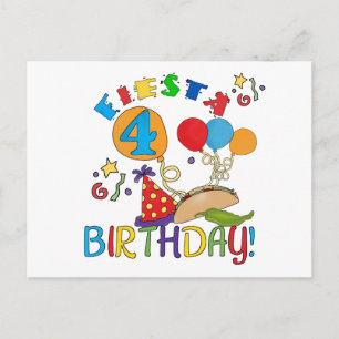 Fiesta 4th Birthday T-shirts and Gifts Postcard