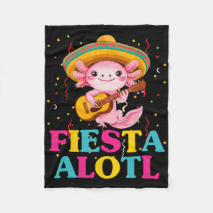 Fiesta Alotl Cinco De Mayo Axolotl With Sombrero A Fleece Blanket