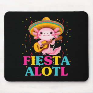 Fiesta Alotl Cinco De Mayo Axolotl With Sombrero A Mouse Pad