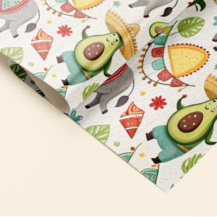 Fiesta Avocado & Donkey Delight Wrapping Paper