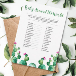 Fiesta Baby Around the World Shower Game Card