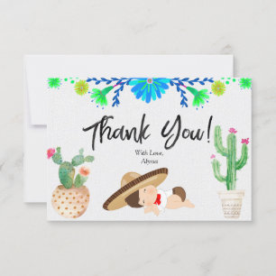 Fiesta Baby Muchacho Baby Shower Thank You card