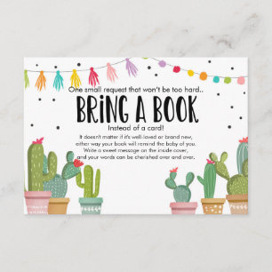Fiesta Baby Shower Cactus Bring a book Enclosure Card