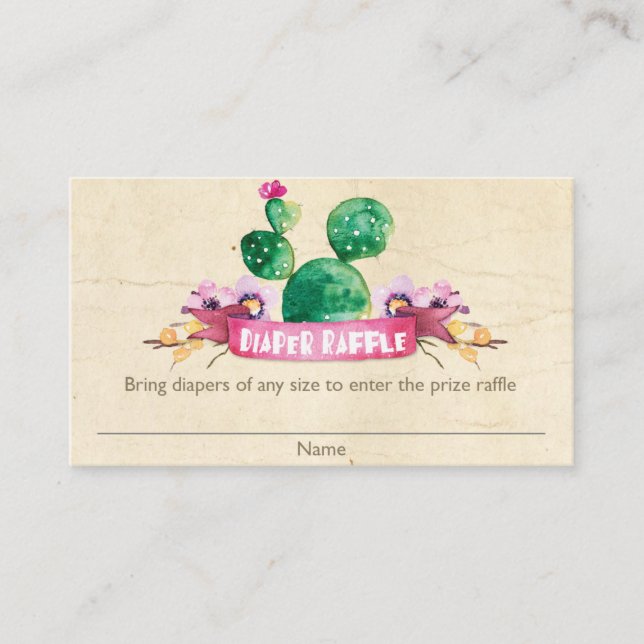 Fiesta Baby Shower Diaper Raffle Card (Front)