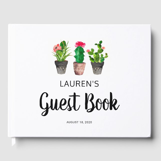Fiesta Baby Shower Guest Book, Cactus Book (Front)