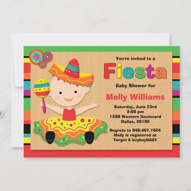 Fiesta Baby Shower Invitation (Front)