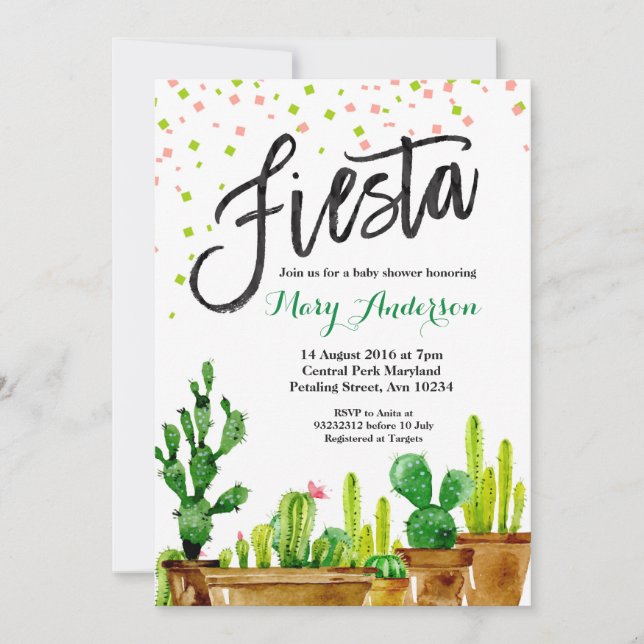 Fiesta Baby Shower Invitation (Front)