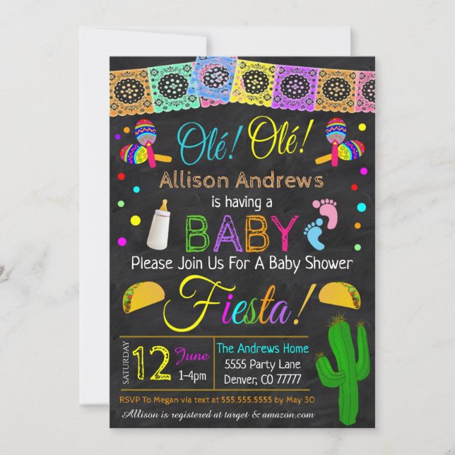 Fiesta Baby Shower Invitation (Front)