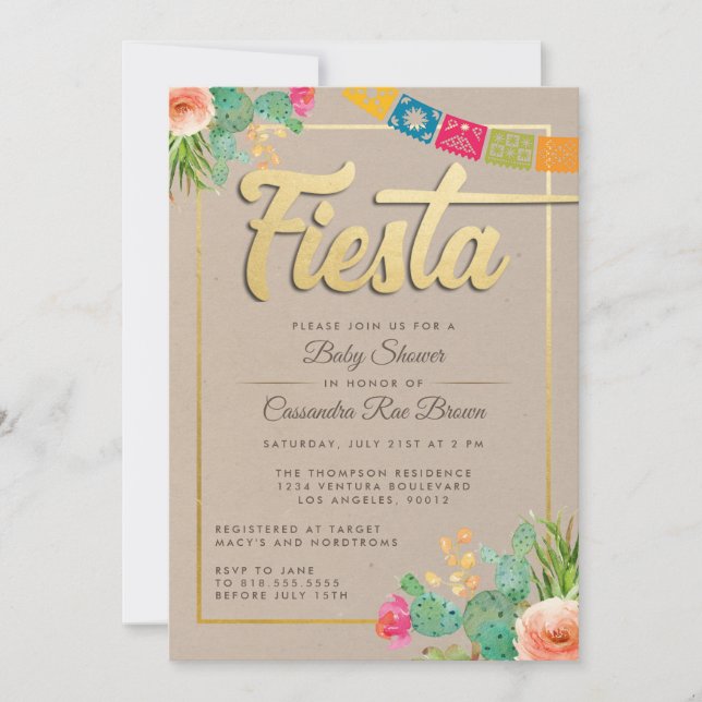 Fiesta Baby Shower Invitation (Front)