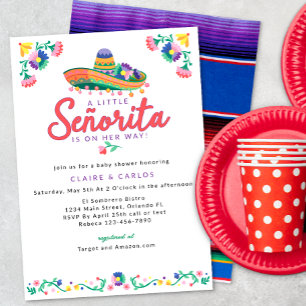 Fiesta Baby Shower Invitation – Floral Sombrero Ta